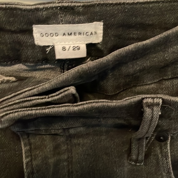 Good American women’s denim pants with crossover waist - Picture 3 of 6